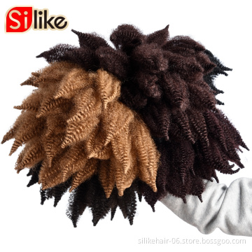 Marley twisted afro kinky twist braid hair extension african kinky curly synthetic braiding hair  afro curl marley braid hair